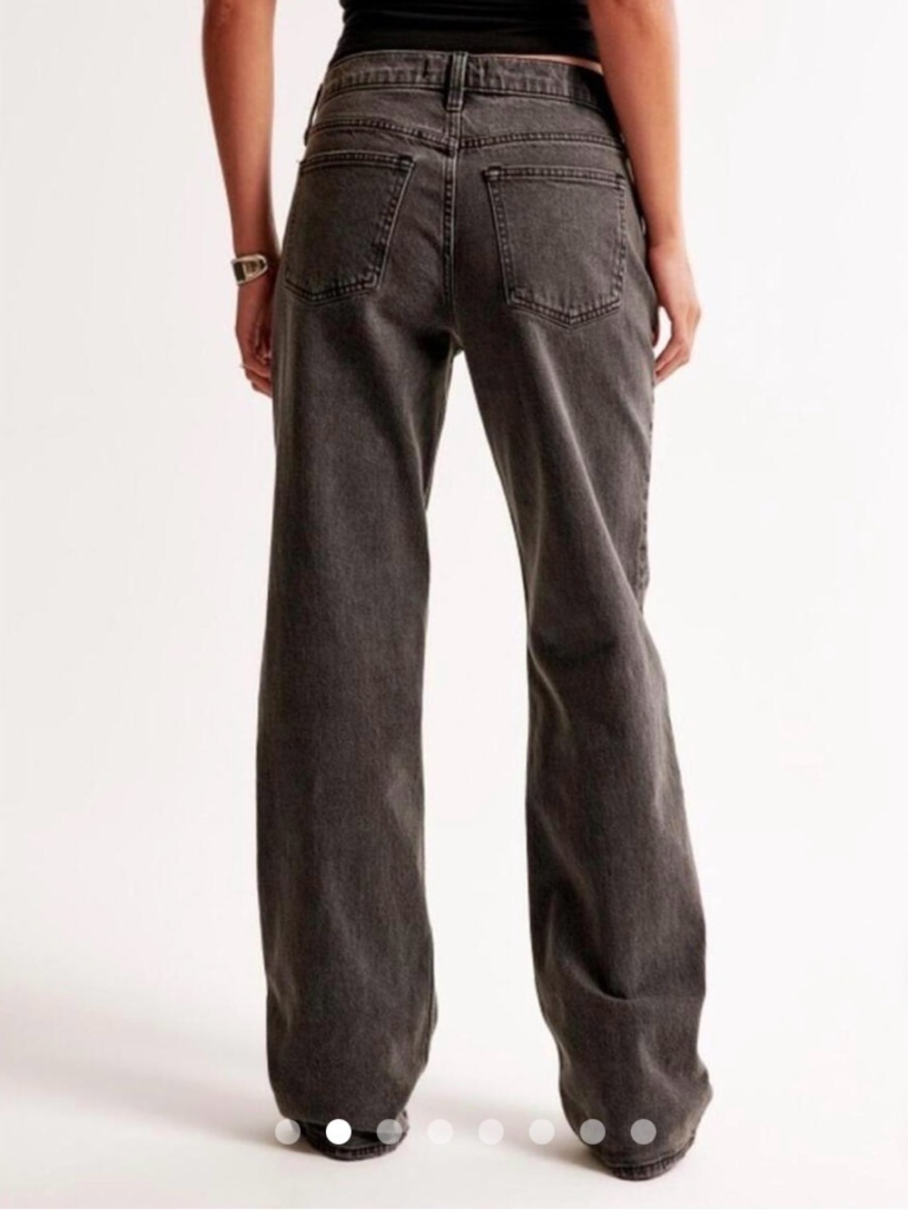 Abercrombie & Fitch Women's Low Rise Jeans — Charcoal Gray - Picture 5 of 5